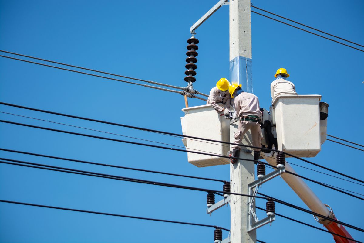 Commercial electrical work in a business space